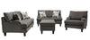 Made in Canada Nofia 80" Chenille Fabric Sofa with Two Accent Pillows and Wood Legs - Charcoal Grey | Sofa Nofia de 80 po fabriqué au Canada en tissu de chenille avec 2 coussins décoratifs et pattes en bois - gris anthracite