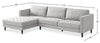 Metro 2-Piece Left-Facing Fabric Sectional with Chaise and Tufted Seat Cushions - Neutral | Sofa sectionnel de gauche Metro 2 pièces en tissu avec fauteuil long et coussins de siège capitonnés - neutre
