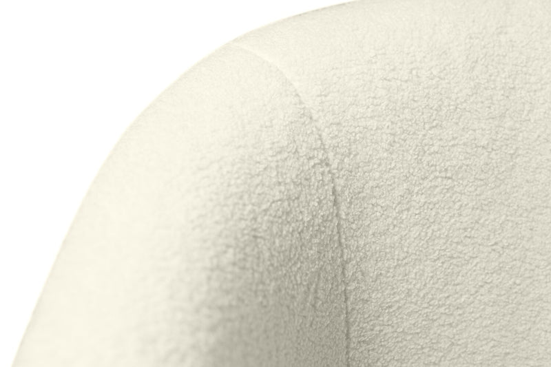 Fauteuil d’appoint pivotant courbé Ivie de 28,7 po en tissu de chenille bouclé - blanc