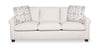 Sofa Mallie de 84 po en tissu de chenille avec accoudoirs enroulés et pattes en bois - blanc coquillage