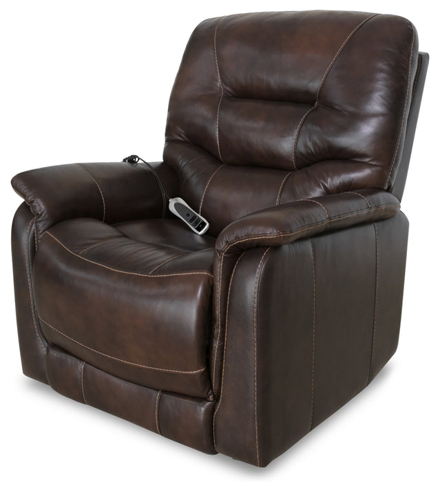 Fauteuil basculeur à inclinaison électrique à 3 positions Parker de 36 po en cuir véritable - brun