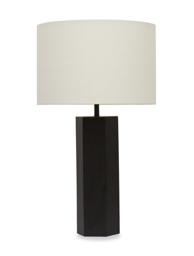 Lampe de table hexagonale Bishop de 26 po noire  