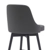 Nash Counter-Height Stool with Swivel Seat & Vegan Leather Fabric, 26"H, Wood & Metal - Charcoal | Tabouret 26 po Nash de hauteur comptoir en tissu de cuir végétalien, bois et en métal avec siège pivotant - anthracite