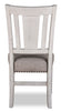 Willow Dining Chair with Cushion Fabric Seat & Nailhead Trim - Rustic White | Chaise de salle à manger Willow avec siège coussiné en tissu et bordure de clous décoratifs - blanc rustique