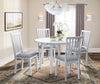 Bryn Dining Chair with Fabric Seat, Slat-Back – White and Grey | Chaise de salle à manger Bryn avec siège en tissu, dossier à lattes – blanch et gris