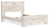 Derekson Panel Bed with Headboard & Frame, Rustic White - Queen Size | Lit à panneaux Derekson avec tête de lit et cadre de lit, blanc rustique - format grand lit