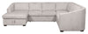 Envy 5-Piece Left-Facing Chenille Fabric Sleeper Sectional with Storage Chaise - Fog Grey | Sofa-lit sectionnel de gauche Envy 5 pièces en tissu de chenille avec fauteuil long de rangement - gris brouillard