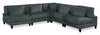 Sofa sectionnel modulaire sans accoudoirs Lounge 5 pièces en chenille - gris