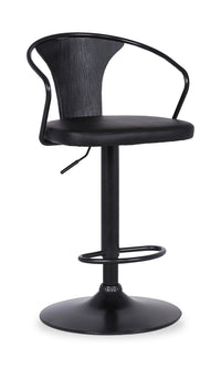  Tabouret 23.5-32 po bar Hero en tissu de cuir végétalien et en métal avec siège pivotant et réglable - gris