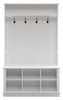 Quinn 39.75" Hall Tree with Shoe Storage - Matte White | Portemanteau Quinn de 39,75 po avec rangement pour chaussures - blanc mat | QUINNHAL