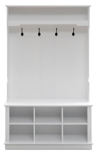  Portemanteau Quinn de 39,75 po avec rangement pour chaussures - blanc mat 