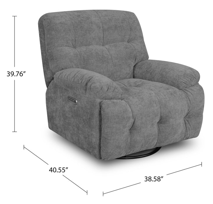 Fauteuil à inclinaison électrique Sway de 38,6 po avec bercement automatique - gris