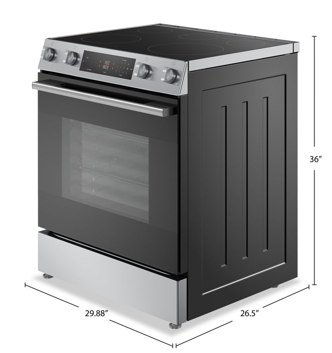 Cuisinière électrique Bosch série 100 de 5,8 pi3 et de 30 po avec préchauffage rapide et friture à air - acier inoxydable - HEF1050MC