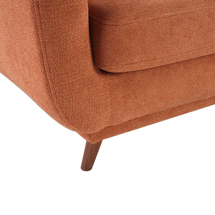 Sofa Cosmo de 80 po en tissu avec coussins de dossier capitonnés - orangé