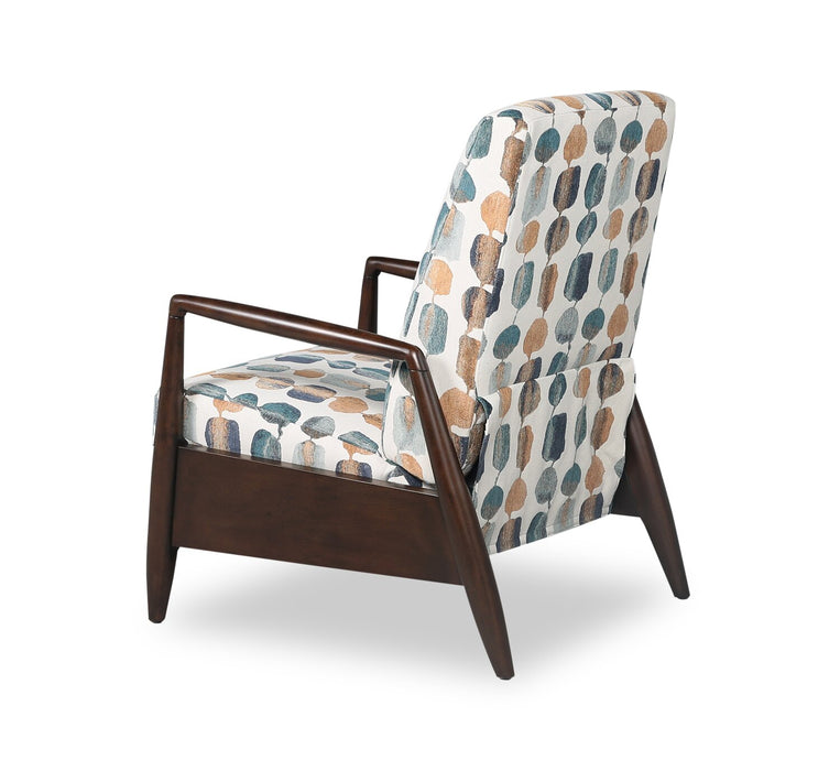 Fauteuil d’appoint à inclinaison par poussée Raven de 28,5 po en tissu de chenille - bleu sarcelle multicolore
