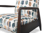 Raven 28.5" Chenille Fabric Pushback Reclining Accent Chair - Teal Multicolour | Fauteuil d’appoint à inclinaison par poussée Raven de 28,5 po en tissu de chenille - bleu sarcelle multicolore