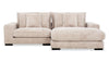 Alto 2-Piece Ultra Plush Faux Fur Fabric Sectional with Dual Cupholders and USB Ports - Mink Taupe | Sofa sectionnel Alto 2 pièces en tissu de fausse fourrure très douce avec deux porte-gobelets et ports USB - vison taupe