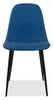 Jax Dining Chair with Polyester Fabric, Metal - Blue | Chaise de salle à manger Jax en tissu de polyester et en métal - bleue