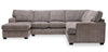 Made in Canada Luxe 3-Piece Left-Facing Fabric Sectional with Removable Cushions - Zaftig Dove Grey | Sofa sectionnel de gauche Luxe 3 pièces fabriqué au Canada en tissu avec coussins amovibles - gris colombe Zaftig