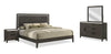 Sable 6pc Bedroom Set with Bed, Dresser, Mirror & Nightstand, Dark Grey - King Size | Ensemble de chambre à coucher Sable gris foncé 6 pièces avec lit, commode, miroir et table de nuit - format très grand lit