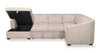 Envy 5-Piece Left-Facing Chenille Fabric Sleeper Sectional with Storage Chaise - Almond Beige | Sofa-lit sectionnel de gauche Envy 5 pièces en tissu de chenille avec fauteuil long de rangement - beige amande