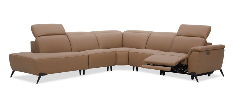  Sofa sectionnel de gauche à inclinaison électrique Valencia 5 pièces - Blanca Macha