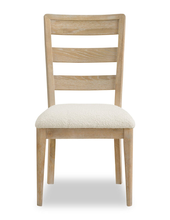 Ensemble de salle à manger Aspen 6 pièces avec table à rallonge, 80 po à 104 po, banc et 4 chaises en tissu - naturel