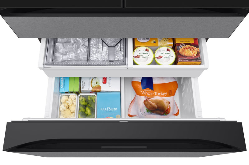 Réfrigérateur BESPOKE Samsung de 29 pi³ et de 36 po à portes françaises avec écran AI Home - RF90F29BECRAA
