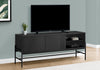 Jae 59" Modern TV Stand with Storage and Cable Management for TVs up to 65"- Black|Meuble pour téléviseur moderne Jae de 59 po avec rangement et système de gestion des câbles pour téléviseurs jusqu’à 65 po - noir
