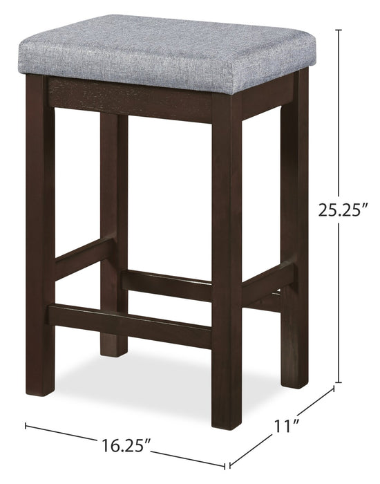 Table de salle moderne Noah de 60 po avec 3 tabourets de hauteur comptoir et ports USB - espresso