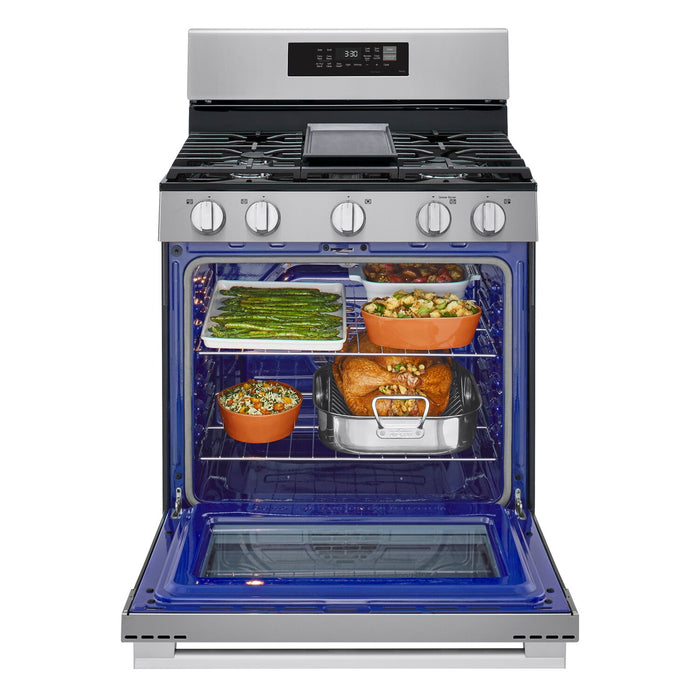 Cuisinière intelligente à gaz LG de 6,3 pi3 avec friture à air - acier inoxydable - LRGN6323Y