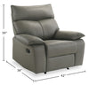 Matteo 42" Genuine Leather Reclining Chair - Aviarah Grey | Fauteuil inclinable Matteo de 42 po en cuir véritable - gris Aviarah