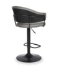 Odin Barstool with Swivel & Adjustable Seat, Vegan Leather Fabric, 24.5-32.5"H, Metal - Grey | Tabouret 24.5-32.5 po bar Odin en tissu de cuir végétalien et en métal avec siège pivotant et réglable - gris