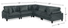 Lounge 5-Piece Chenille Modular Sectional – Grey | Sofa sectionnel modulaire Lounge 5 pièces en chenille - gris