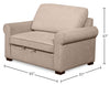 Scott Living Haven 55" Chenille Fabric Sleeper Chair with Wood Legs - Taupe | Fauteuil-lit convertible Haven de Scott Living de 55 po en tissu de chenille avec pattes en bois - taupe