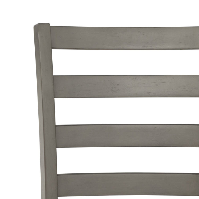 Chaise de salle à manger Cove avec siège rembourré en tissu et dossier en échelle - grise