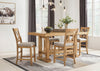 Archer 5pc Counter-Height Dining Package with 72-108"W Extension Table & 4 Chairs - Light Brown | Ensemble de salle à manger Archer 5 pièces de hauteur comptoir avec table à rallonge, 72 po à 108 po et 4 chaises - brun clair