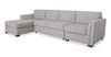 Vault 3-Piece Left-Facing Sectional with Sofa Bed Loveseat, Storage Chaise and Storage Chair - Grey | Sofa sectionnel de gauche Vault 3 pièces avec causeuse-lit, fauteuil long de rangement et fauteuil de rangement - gris