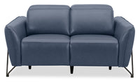  Causeuse à inclinaison électrique Riviera en cuir véritable de qualité supérieure - bleu