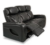 Elite 86" Genuine Leather Massage Power Reclining Sofa with Power Headrests and Storage Arms - Black | Sofa de massage à inclinaison électrique Elite de 86 po en cuir véritable avec appuie-têtes électriques et accoudoirs de rangement - noir