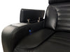 Zen 75.5" Leather-Look Fabric Power Reclining Massage Loveseat with Refrigerator Console - Black | Causeuse de massage à inclinaison électrique Zen de 75,5 po en tissu d’apparence cuir avec console réfrigérée - noire