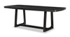 Alma 7pc Dining Set with Table & 6 Chairs, Trestle Base, 86"W - Charcoal Black & White | Ensemble de salle à manger Alma 7 pièces avec table de 86 po (L), base à tréteaux et 6 chaises - anthracite noir et blanc