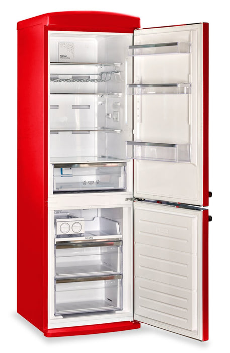 Réfrigérateur Classic Rétro par Unique de 24 po et de 12 pi3 à congélateur inférieur - pomme rouge bonbon - UGP-340L AC R