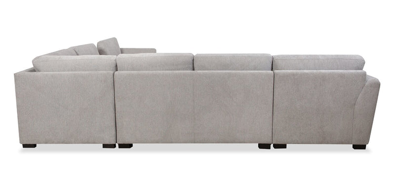 Sofa sectionnel Vault 6 pièces avec causeuse-lit et 3 fauteuils longs de rangement - gris