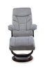 Easton 33.5" Chenille Fabric Stress Free Swivel Reclining Chair with Footrest - Silver Grey | Fauteuil pivotant inclinable Easton antistress de 33,5 po en tissu de chenille avec repose-pieds - gris argenté
