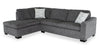 Aubrey 114" Left-Facing Chenille Fabric Eurostyle Queen Sofa Bed Sectional with Wooden Legs – Grey | Sofa-lit sectionnel de gauche avec grand lit Aubrey de 114 po de style européen en tissu de chenille avec pattes en bois - gris