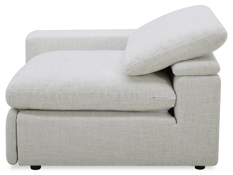 Causeuse à inclinaison électrique modulaire Sky de 91,5 po en tissu avec coussins amovibles en duvet et plumes - blé Nathan