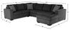 Made in Canada Legend 4-Piece Right-Facing Chenille Fabric Sleeper Sectional with Storage Chaise - Pepper Grey | Sofa-lit sectionnel de droite Legend 4 pièces fabriqué au Canada en tissu de chenille avec fauteuil long de rangement - gris poivre