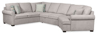 Sofa-lit sectionnel enveloppant de droite Haven de Scott Living 3 pièces en tissu de chenille - gris