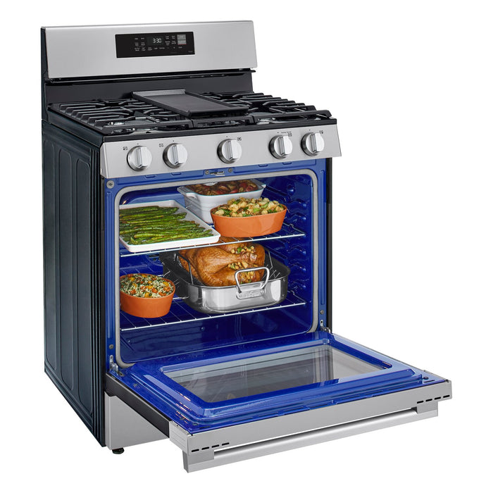 Cuisinière intelligente à gaz LG de 6,3 pi3 avec friture à air - acier inoxydable - LRGN6323Y